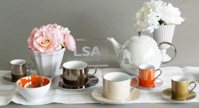 画像2: 【LSA】POLKA カップ&ソーサーL　250ml/メタリック/コーヒーカップ/ティーカップ/4個セット/LSA International /箱入り/ハンドメイド/ポーランド製