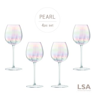 LSA】PEARL ゴブレット ワイングラス 650ml 2個セット 吹きガラス Balloon Goblet Mother of Pearl 箱入り  ハンドメイド ポーランド製 - Nature Ave.