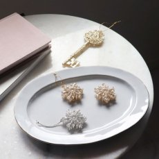 画像1: 【 MNM 】スノーフレーク ３個セット　ゴールド　シルバー　 4.8cm  Snow Flake　グリッター　Gold Silver クリスマス　ハンギング　オーナメント (1)