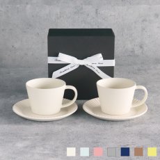 画像1: 【 Gift 】SAKUZAN DAYS Sara　ストライプ　カップ&ソーサー ペアセット　７色　ギフトセット　Stripe Cup&Saucer　日本製　磁器　作山窯 (1)