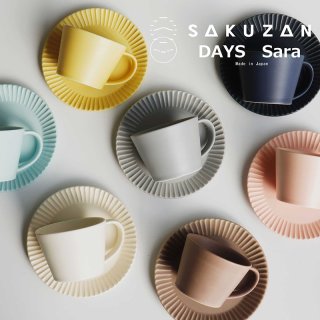 作山窯-SAKUZAN-】SAKUZAN DAYS Sara ストライプ カップ&ソーサー Stripe Cup&Saucer /リム皿/コーヒーカップ/サラ/カフェ/磁器/日本製/陶器  - Nature Ave.