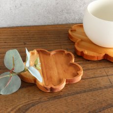 画像1: 【TEAK WOOD】桜 sakura　プレート　SS　8.8ｃｍ 　チーク材　木製　ウッドプレート (1)