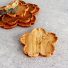 画像1: 【TEAK WOOD】桜 sakura　プレート　S　11.5ｃｍ 　チーク材　木製　ウッドプレート (1)