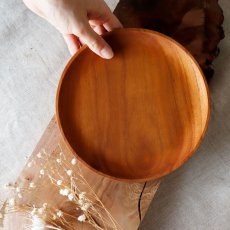 画像7: 【TEAK WOOD】チークトレイ Teak tray φ18.5ｃｍ チーク 木製 ウッドプレート (7)