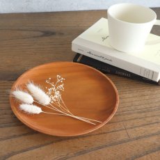 画像1: 【TEAK WOOD】チークトレイ Teak tray φ18.5ｃｍ チーク 木製 ウッドプレート (1)