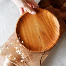 画像7: 【TEAK WOOD】チークトレイ Teak tray φ16.5ｃｍ チーク 木製 ウッドプレート (7)