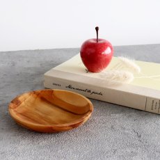 画像1: 【TEAK WOOD】チークトレイ Teak tray φ10ｃｍ チーク 木製 ウッドプレート (1)