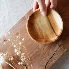 画像7: 【TEAK WOOD】チークトレイ Teak tray φ10ｃｍ チーク 木製 ウッドプレート (7)