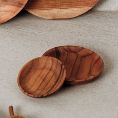 画像6: 【TEAK WOOD】チークトレイ Teak tray φ10ｃｍ チーク 木製 ウッドプレート (6)