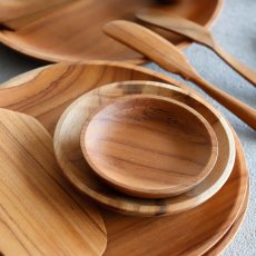 画像8: 【TEAK WOOD】チークトレイ Teak tray φ7.5ｃｍ チーク 木製 ウッドプレート (8)