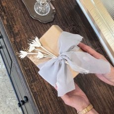 画像5: 【Gift】シフォン＆ドライフラワー　Chiffon Ribbon Gift Wrapping　有料ギフトラッピング　(ドライフラワー　クラフト紙　シフォンリボン）　 (5)
