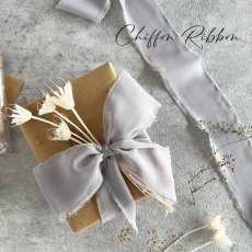 画像1: 【Gift】シフォン＆ドライフラワー　Chiffon Ribbon Gift Wrapping　有料ギフトラッピング　(ドライフラワー　クラフト紙　シフォンリボン）　 (1)