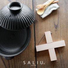 画像1: 【SALIU】組み木　なべしき　ブナ　大　木製　天然木　クロス　ビーチウッド　ぶな　鍋敷き (1)