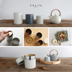 画像10: 【SALIU】茶缶 150　（灰白・薄墨） 保存容器　370ml キャニスター 　江東堂高橋製作所　ブリキ (10)