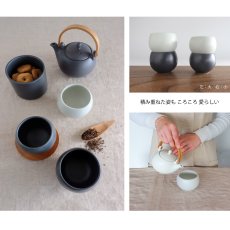 画像8: 【SHIKIKA】ころころ 小   130ml　 まあるい湯のみ　白　墨　 しきか　LOLO 陶器 日本製  (8)