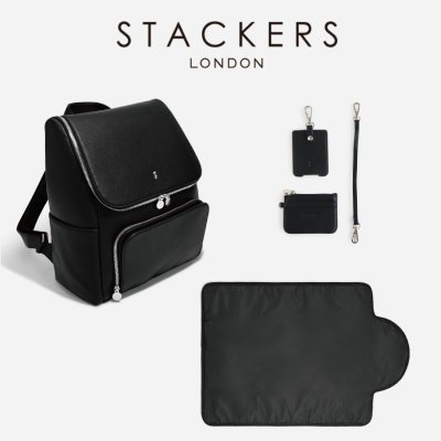 画像1: 【STACKERS】マザーズバッグ Mother’s Bag  ブラック  Black 　スタッカーズ 　ロンドン　UK