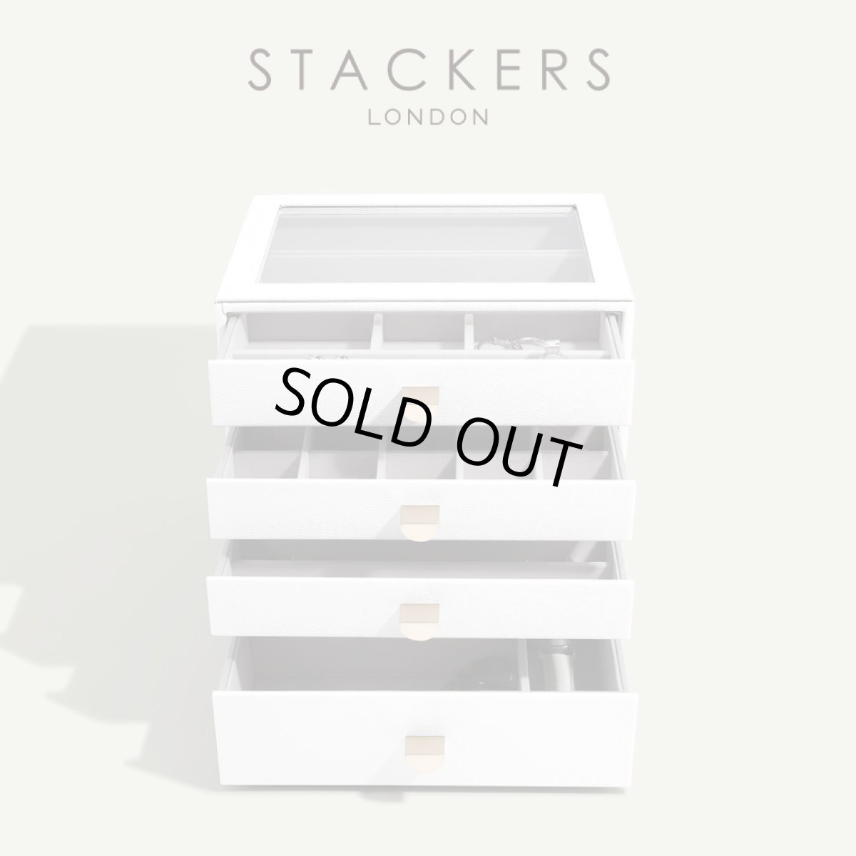 画像1: 【STACKERS】クラシック ドロワージュエリーボックス 選べる4個セット ペブルホワイトPebbleWhite 引き出し ガラス スタッカーズ ロンドン イギリス (1)