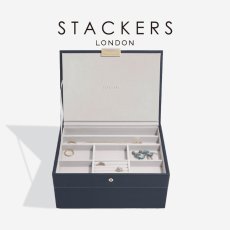 画像1: 【STACKERS】クラシック　ジュエリーボックス　選べる2個セット 2set　ネイビーペブルNavy Pebble　スタッカーズ (1)