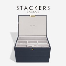 画像1: 【STACKERS】クラシック　ジュエリーボックス　選べる3個セット 3set　ネイビーペブル　Navy Pebble　スタッカーズ　イギリス　ロンドン (1)