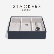 画像1: 【STACKERS】 クラシック ジュエリーボックス 3sec ネイビーペブル Navy Pebble スタッカーズ ロンドン イギリス (1)