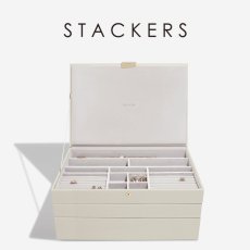 画像1: 【STACKERS】スーパーサイズ　ジュエリーボックス 　選べる3個セット　3set　オートミール　Oatmeal  　スタッカーズ　ロンドン　UK　 (1)