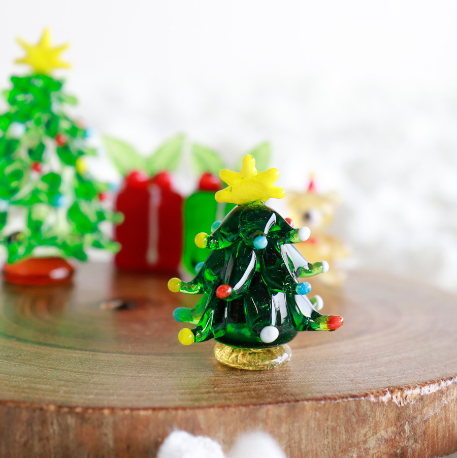 サンタ＆リース サンタクロース ガラス製 オブジェ クリスマス