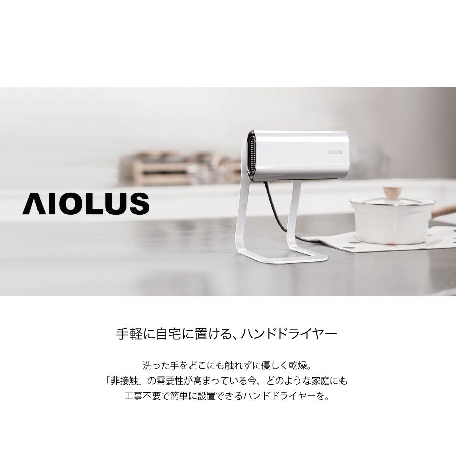 世界の AIOLUS 家庭用ハンドドライヤー ホワイト