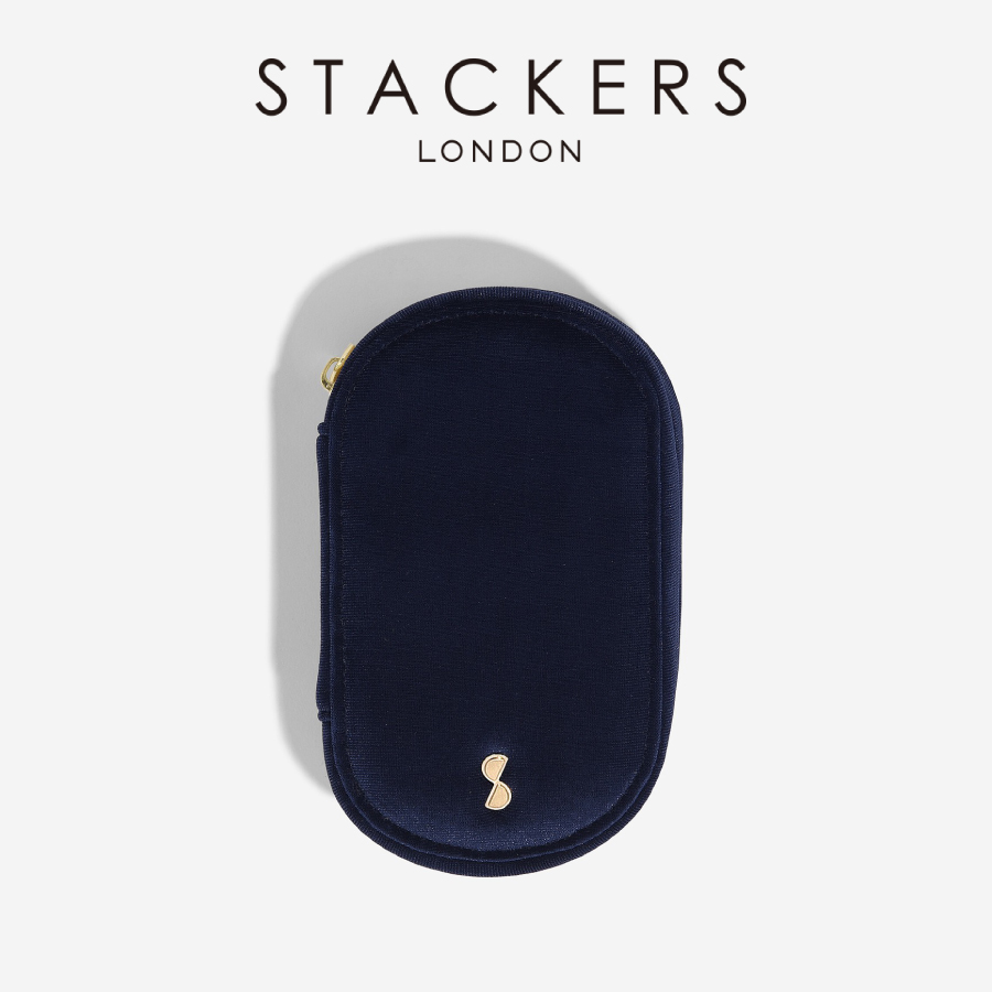 【STACKERS】数量限定　コンパクトコスメケース　 ネイビーベルベット　Compact Cosmetic Case　トラベル  Navy Velvet スタッカーズ　ロンドン